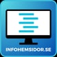 Logotyp för Infohemsidor.se – ikon med dator och kodrader